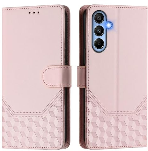 Galafu Coque pour Samsung Galaxy A15 5G / 4G, Portefeuille Coque en Cuir PU avec RFID Pochette, Antichoc Etui à Rabat avec Magnétique pour Galaxy A15 5G / 4G,Rose