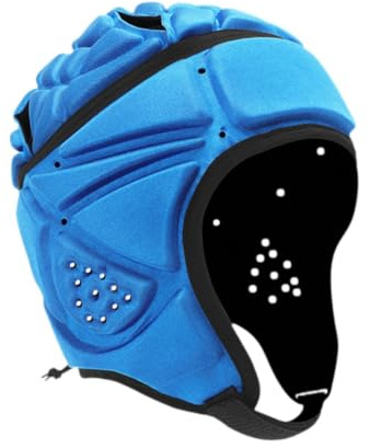 Rugby Helmet Protective Gear Breathable Headgear for Sports Baseball Pitcher Blue, 58cm to 64cm