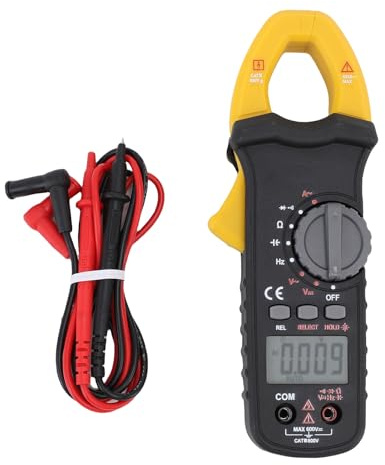 Yechiry Digital Clamp Multimeter, Auto -Ranging 4000 Zählungen Amp -Spannungstester mit Daten Halten und Backbeleuchtung für AC Gleichstrom, Widerstand, Kapazität, Kontinuität, Live Drahttest