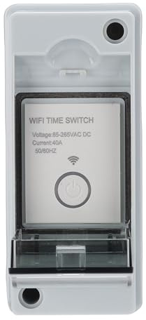 Asixxsix Minuterie WiFi, Minuterie Intelligente 40 A, Prise en Charge Programmable pour Télécommande Vocale, Application, pour Pompe de Piscine Intelligente, Chauffe-eau