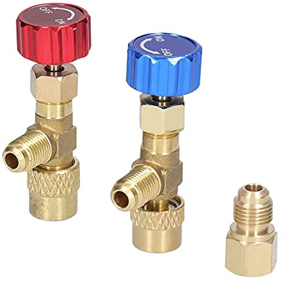 Kit de vannes réfrigérant en cuivre avec R22 R410 et adaptateur filetage tuyau 5 16 SAE vers 1 4 pour ajout dans les climatiseurs