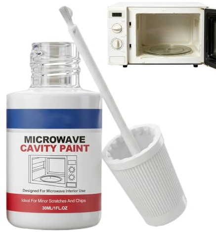 Peinture intérieure pour micro-ondes - 30 ml - Vernis résistant à la chaleur - Avec pinceau - Revêtement intérieur brillant - Pour micro-ondes - Qualité alimentaire