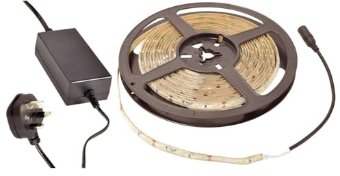 Lyyt LED Strip Light Kit – 5m Amber – Plug & Play DIY Cuttable LED Tape – Self-Adhesive & Mains Powered – Waterproof IP65 Strip Lighting for Bedroom, Kitchen, Stairs & Home Décor