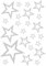 Samunshi® Wandtattoo Sterne Set 'Outline' 14x2,5cm6x5cm2x7,5cm1x10cm silber