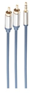 Shiverpeaks® Audio Kabel Klinke Cinch Stereo 3,5mm auf 2x Cinch 3m vergoldet extra dünn