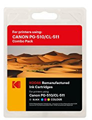Kodak Supplies 185C051023 Tinte (2) 220 Seiten schwarz und 244 Seiten color 2x 12ml multicolor passend für Canon MP230 kompatibel zu 2970B010