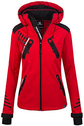 Rock Creek Damen Softshell Jacke Outdoorjacke Windbreaker Übergangs Jacke - Rot - 38/M