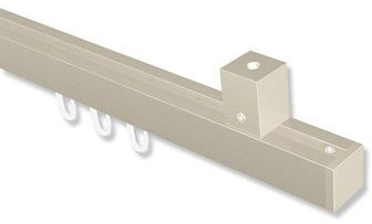 Interdeco Innenlaufstange eckig Deckenmontage/Gardinenstange Satin-Silber 20x20 mm Quadline Sono, 120 cm