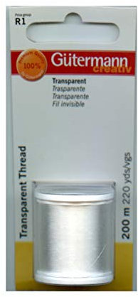 Gutermann/bobina filo Guterman trasparente 200 metri Chiaro