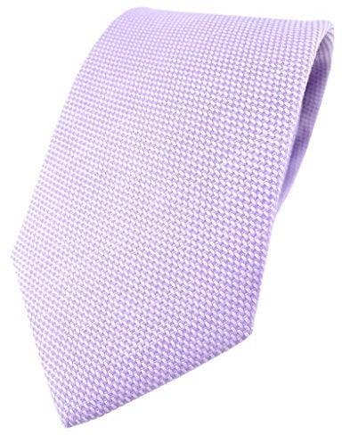 TigerTie Designer Krawatte Pique in flieder gemustert - 100% Baumwolle - Krawattenbreite 8 cm