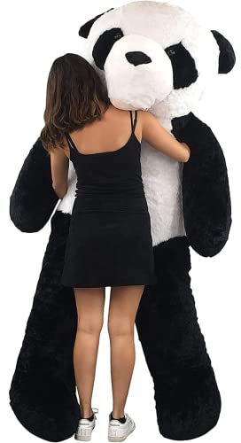 Bananair - Peluche Géante Panda - Assemblé en France - Nounours Géant XXL Ultra Doux et Moelleux, Câlins Assurés pour Anniversaires, Déco Chambre, Célébrations (200 cm)