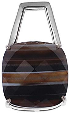 Jewel24 Damen-Anhänger echt 925 Sterling Silber mit persischem Achat groß 4,2 cm Kettenanhänger