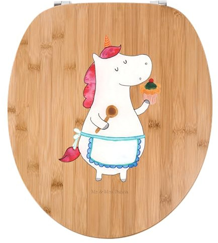 Mr. & Mrs. Panda Motiv WC Sitz Einhorn Küche - Geschenk, Toilettendeckel, Klobrille, Toilette, Einhorn Deko, Unicorn, Einhörner, Klodeckel,