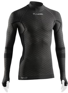 Lurbel Volcano Long Sleeves, Camiseta Térmica, Manga Larga, Transpirable, Prenda de Expedición y esquí. Camiseta para Trekking. Hombre. (L - Dark Grey)