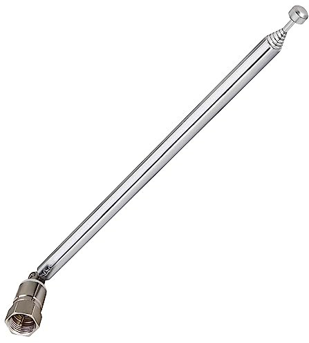 CubePlug Replacement 12 Sections Telescopic Aerial Antenna FM 75 Unbal for Tivoli Audio Model One, Two, Three, Musicsystem Radio, ROBERTS ecologic 4 / rd60 / vintage Silver [AR42]