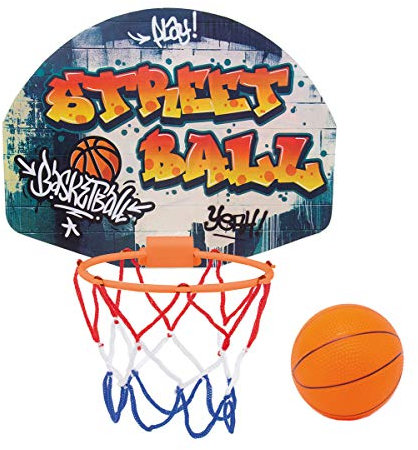 Simba 107406024 - Basketball Set, mit Halterung für die Tür, Brett 27x5x21cm, Korb mit Netz 15cm, Ball 8, 6cm, ab 3 Jahre