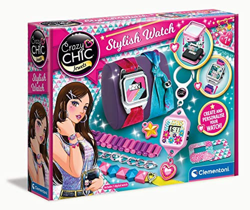 Clementoni 18635 Chic Crazy Watch Schmuckkästchen für Mädchen Bastelset für Kinder ab 7 Jahren