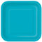 Unique Party- Assiettes en Carton Carrées Écologiques-23 cm-Couleur Turquoise-Paquet de 14, 32113EU, Teal
