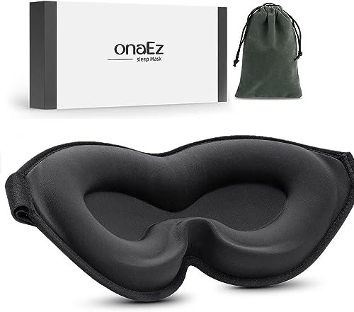 onaEz Schlafmaske für Frauen Herren, 2024 Verbesserte 3D Nasenrinnen Design, 10mm Tief Konturierte Schlafbrille Bequem,100% Lichtblockierende Augenmaske,Weiche Schlafmasken für Yoga Reisen