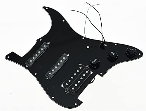 Geladener vorverdrahteter Schwarzer 3-Schicht Vorgetäuscht HSS. Pickguard Für Stratocaster. Pickguard ​Vorverkabelt