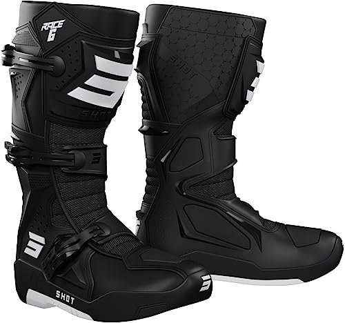 Shot Race 6 Stivali motocross (Black/White,45)