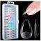 Gelike ec Capsule Americaine Ongle Gel, PMMA Faux Ongles Court Amande 240 Pièces 12 Tailles, Soft Capsule Pose Americaine Ongle Transparente en Résine