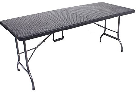 Gartentisch Tisch Terassentisch klappbar rechteckig in Rattan Optik schwarz