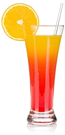 Topkapi 42199 Tequila Sunrise - 4-tlg Cocktail Set mit Glashalm, ~32 cl (320 ml) Longdrinkgläser Bargläser Partygläser Cocktailgläser 2 Gläser + 2 Glashalm, Profi