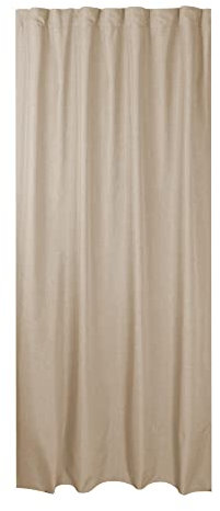Haus und Deko Vorhang Kräuselband Gardine Leinenoptik-Struktur Blickdicht ca. 140 x 245 cm (B/L) Beige Natur modisch zeitlos perfekt kombinierbar für EIN modernes Wohnambiente, 2377