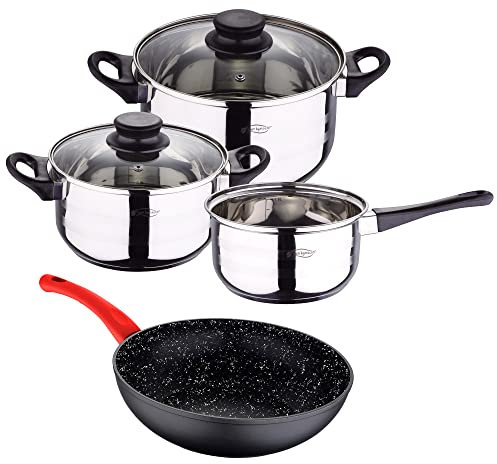 Juego de batería de cocina de 5 PC wok en aluminio forjado San Ignacio, Plateado, 5 cuerpos Wok, PK5241