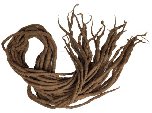 Dreads zum einflechten - Wool Dreadlocks - Extensions aus Echthaar (Wolle) vom Schaf - Naturprodukt aus Schafwolle (15 Strähnen, Toffee)