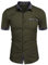 Misfuso Chemise Homme à Carreaux Manche Courte avec Poche Poitrine,Chemise décontractée sans Repassage Vert M