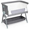 LIFEZEAL Babybett, Beistellbett, seitlich zu öffnendes und höhenverstellbares Kinderbett, Babybetten mit Hebefunktion, grau