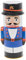 URBN-CHEF Blue Metal Christmas Nutcracker Soldier Themed Biscuit Cookie Tin Jar Tea Coffee Pasta Pastries