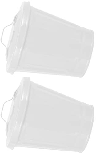 Kisangel Kreativer Mini MetallküBel Weiß Mit Deckel - 2 StüCk TischmüLleimer FüR BüRo Zuhause, Aschenbecher Mit Deckel FüR Draussen