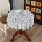 Ricemru Spitzen Tischdecke Boho Rund 150 Vintage Landhausstil Weiß Spitzentischdecke Blumen Stickerei Tischtuch Tischwäsche für Hochzeit, Party