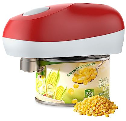 Osnil Hands-Free Electric Can Opener Automatic One-Touch Operation Tin Opener for All Can Sizes with Safety Smooth Edge Ideal Kitchen Gift for Seniors and Mothers