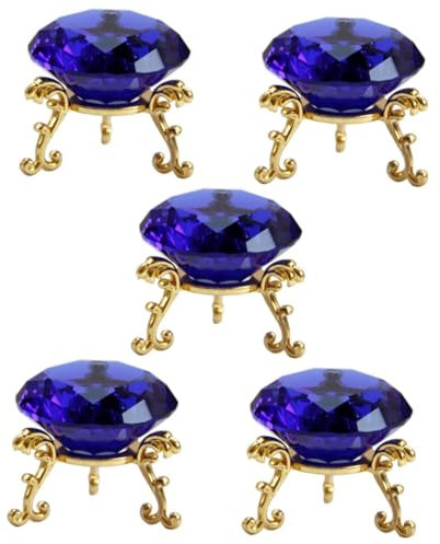 Abaodam 5st Diamant-Dekoration Papiergewichte Diamanten Briefbeschwerer Figuren Wohnkultur Briefbeschwerer Aus Diamantkristall Golddekor Liebhaber Handbuch Halterung Legierung