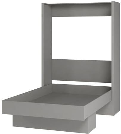 Oakland Living Easy-Lift Queen Murphy Wall Bed in Grey with Shelf