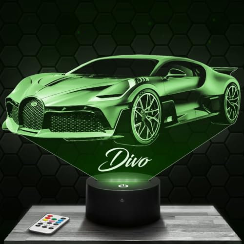 Nachttischlampe Auto Buga Divo deko Supercar Tuning. Geschenkidee Mann objekt Auto Buga Divo Nachtlicht Erwachsene deko Zimmer. Weihnachten