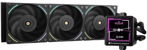 Thermalright Frozen Vision 360 Black Liquid CPU Water Cooler with 12cm PWM Fan,2.88-inch square image IPS LCD Display,Computer CPU Water Cooling for AM4/AM5,Intel lga1700/1851/1150/1151/1200/2011