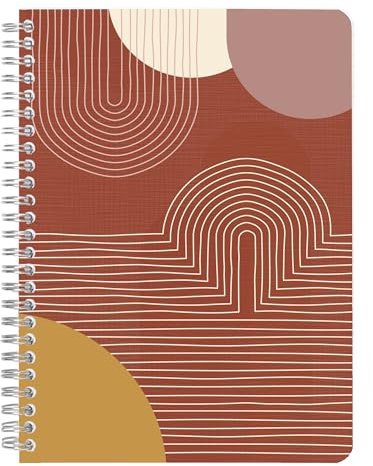 Clairefontaine 116065C - Notizheft Terracotta, mit Doppelspirale DIN A5 14,8x21 cm, 74 Blatt, liniert, sortiert, 1 Stück