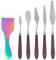 OLYCRAFT 6Pcs 3D Printer Scrapers 3D Printer Removal Tool Kit Rainbow Color Stainless Steel Scraper with Sturdy Wooden Handle 3D Printer Tool Sets 3D Printer Accessories for Easy Separation of Prints