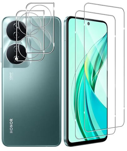 Yanwom Protector de Pantalla para Honor 90 Smart Cristal Templado Película Vidrio Templado + Pantalla Protector de Lente de Cámara[2+2 Pack], Antiarañazos, Sin Burbujas, Dureza 9H