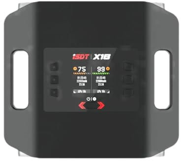 ISDT X16 Lipo battery Charger, 2×1100W, 2×20A Dual Channel Lipo Charger and Discharger,Fast Smart Rc Lipo Balance Charger for 2~16S LiFe,LiPo,LiHv,ULiHv Batteries