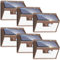 kolpop Lampe Solaire Exterieur Detecteur de Movement Lot de 6, Lumiere Solaire 3 Modes, IP65 Étanche Spot Solaire, Eclairage Exterieur Applique Murale pour Jardin Garage[Brun Bordure]