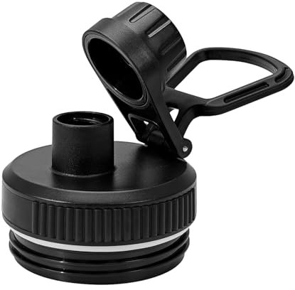 XccMe Spout Lid for Yeti Rambler Water Bottle 18/26/36/64 oz,Replacement Chug Cap for YETI Bottle with Wide Handle, Leakproof, BPA Free and Dishwasher Safe(Black)