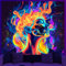 WEBEEDY Neon Frau Leuchten Im Dunkeln Wandteppich Feuer Leuchtendes Ästhetisches Wandteppich UV Reaktives Wandkunst Poster Hintergrund Für Schlafzimmer Wohnzimmer Party Bunte Dekoration 150x130cm