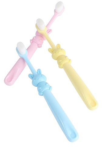 Beaupretty Lot De 3 Brosses À Dents Pour Bébé - Brosse À Dents Manuelle À Poils Fins Et Doux Pour Enfants De 2 À 8 Design Incluse