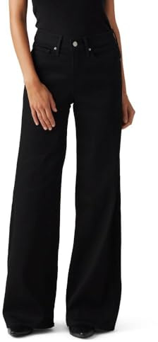 Levi's Women's 318 Shaping Wide-Leg Jeans (Also Available in Plus), (New) Soft Black, 25